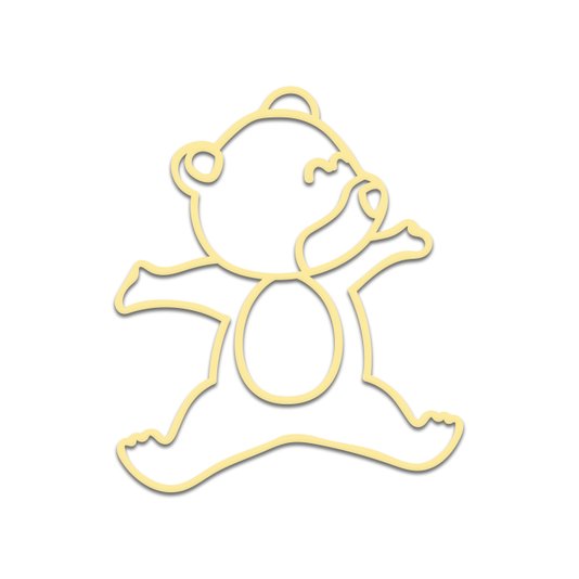 Aplique De Parede 3D Infantil Animais Ursinho Mdf 3mm