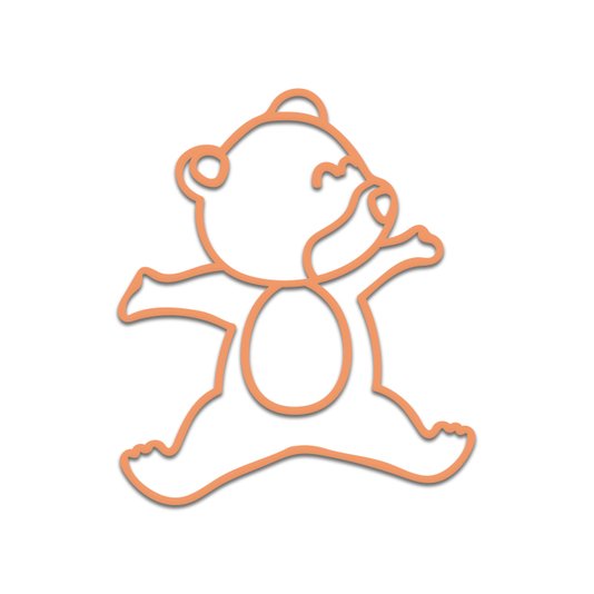 Aplique De Parede 3D Infantil Animais Ursinho Mdf 3mm