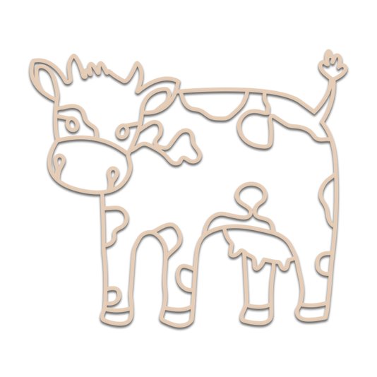 Aplique De Parede 3D Infantil Animais Vaquinha Mdf 3mm