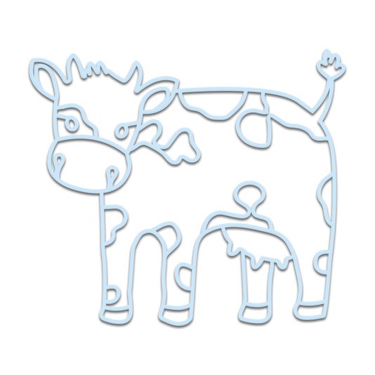 Aplique De Parede 3D Infantil Animais Vaquinha Mdf 3mm