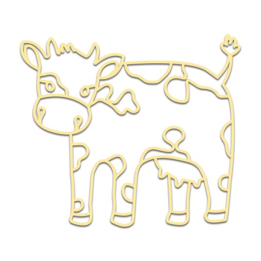 Aplique De Parede 3D Infantil Animais Vaquinha Mdf 3mm