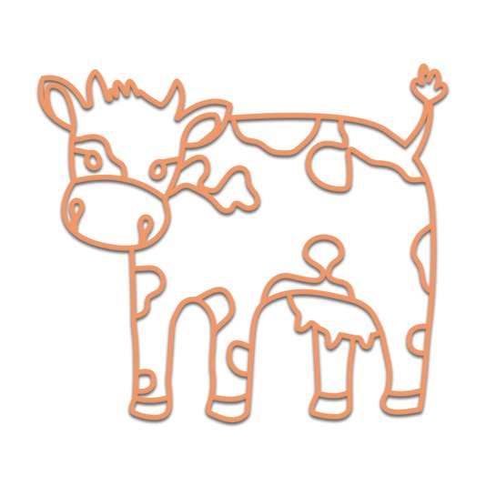 Aplique De Parede 3D Infantil Animais Vaquinha Mdf 3mm