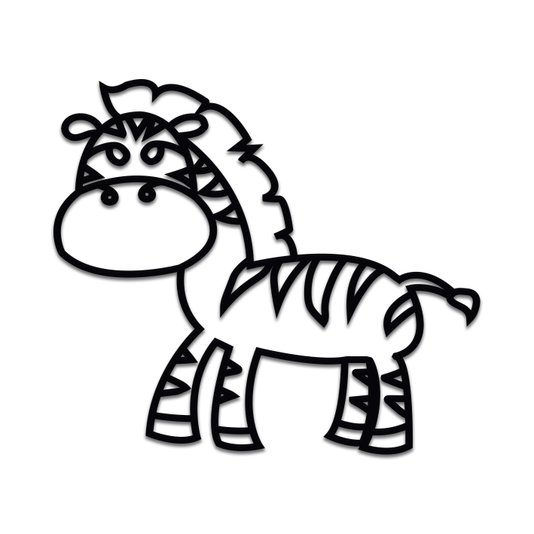 Aplique De Parede 3D Infantil Animais Zebra Mdf 3mm