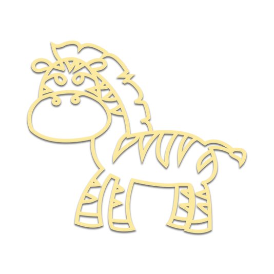 Aplique De Parede 3D Infantil Animais Zebra Mdf 3mm