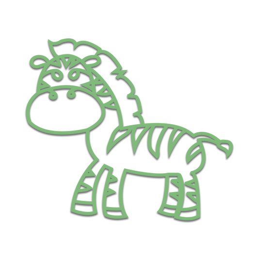 Aplique De Parede 3D Infantil Animais Zebra Mdf 3mm
