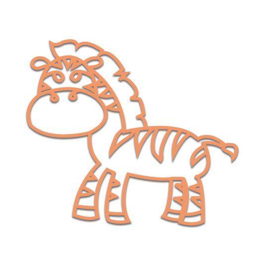 Aplique De Parede 3D Infantil Animais Zebra Mdf 3mm