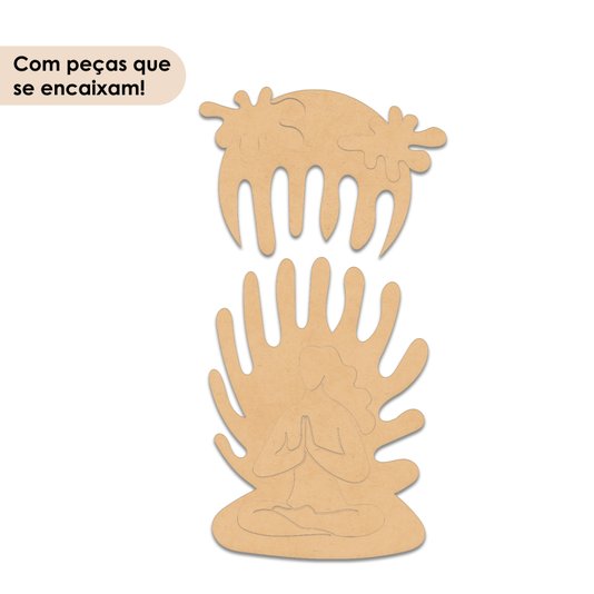 Quadro Para Colorir De Parede 3D Meditação Estilo Matisse Em Mdf Cru