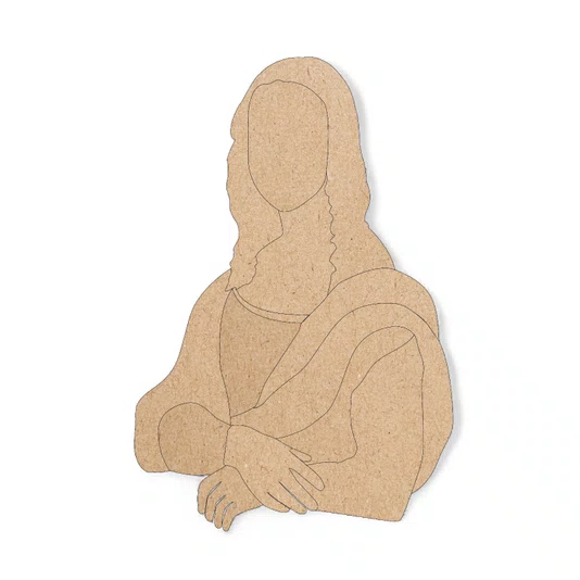 Quadro De Parede 3D Monalisa De Leonardo da Vinci Em Mdf Cru