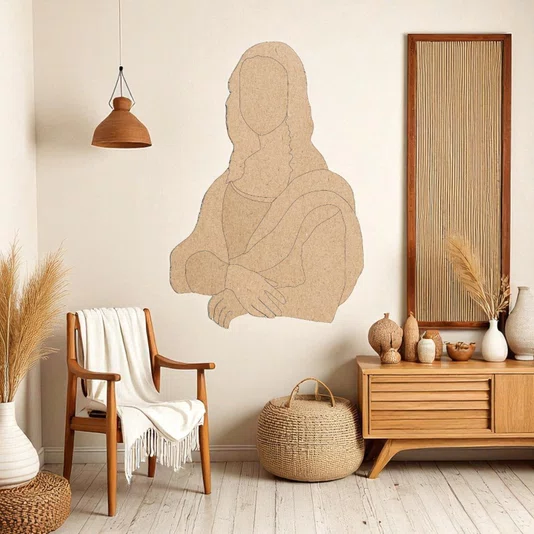 Quadro Para Colorir De Parede 3D Monalisa De Leonardo da Vinci Em Mdf Cru