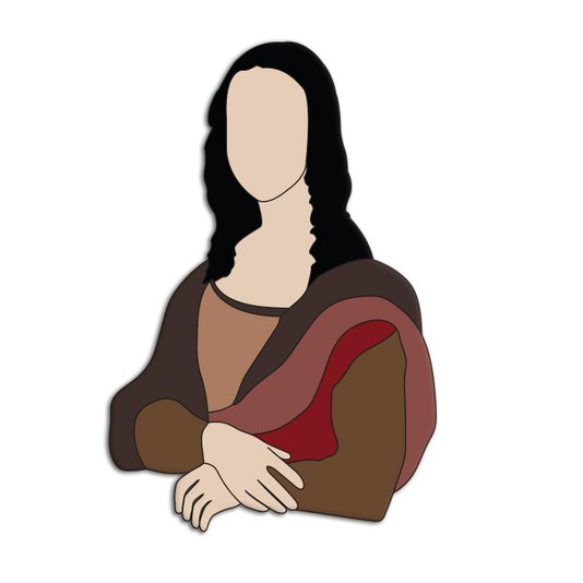 Quadro De Parede 3D Monalisa Leonardo Da Vinci em MDF 3mm