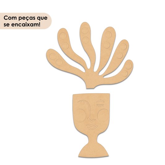 Quadro Para Colorir De Parede 3D Vaso Matisse Em Mdf Cru