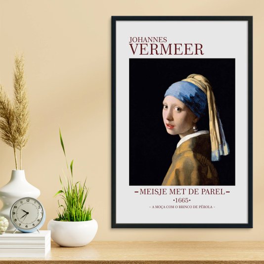 Quadro Decorativo A Moça com Brinco de Pérola de Johannes Vermeer
