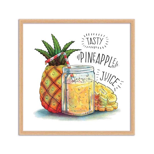 Quadro Decorativo Abacaxi Tast Pineapple Juice
