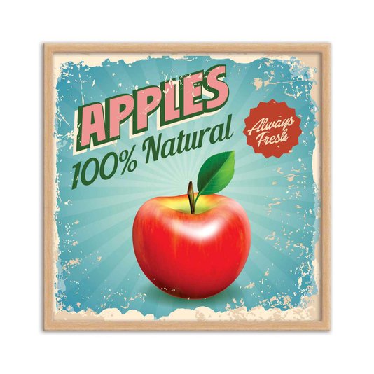 Quadro Decorativo Apples 100% Natural Always Fresh