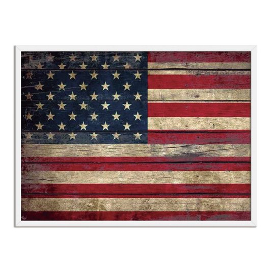 Quadro Decorativo Bandeira dos Estados Unidos Vintage