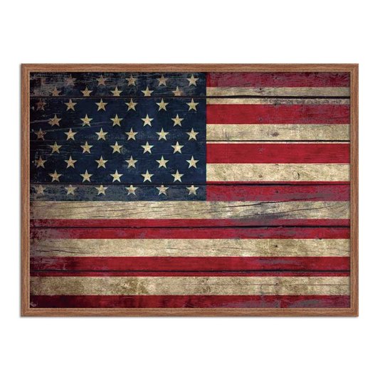 Quadro Decorativo Bandeira dos Estados Unidos Vintage