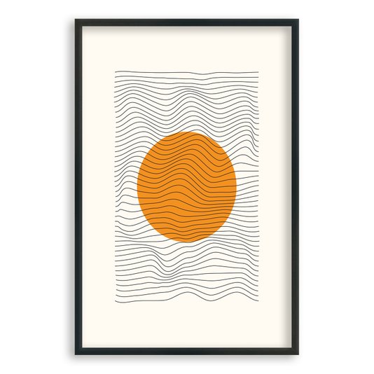 Quadro Decorativo Bauhaus Círculo Laranja