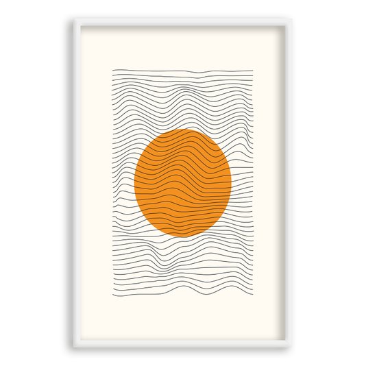 Quadro Decorativo Bauhaus Círculo Laranja