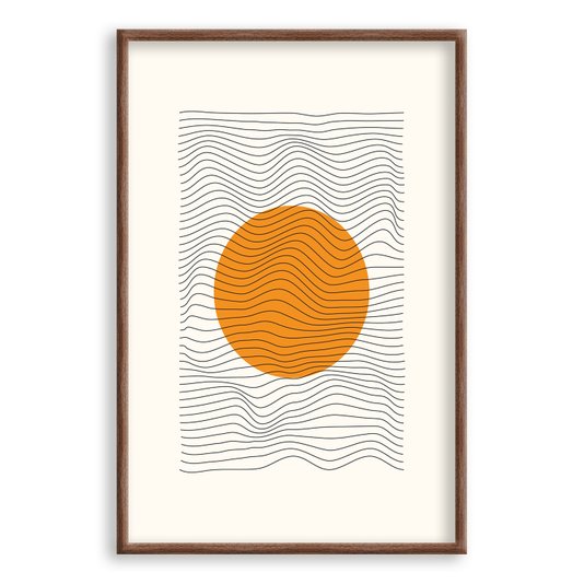 Quadro Decorativo Bauhaus Círculo Laranja