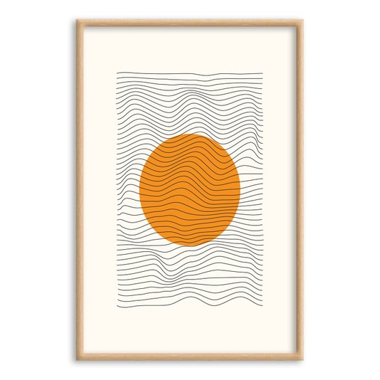 Quadro Decorativo Bauhaus Círculo Laranja