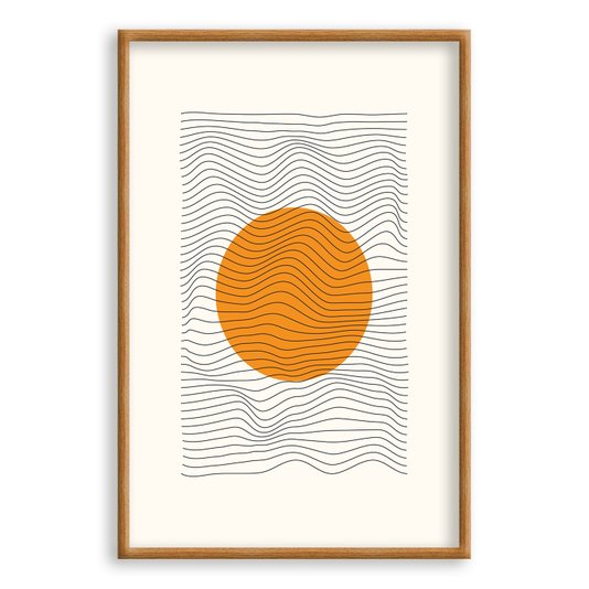 Quadro Decorativo Bauhaus Círculo Laranja