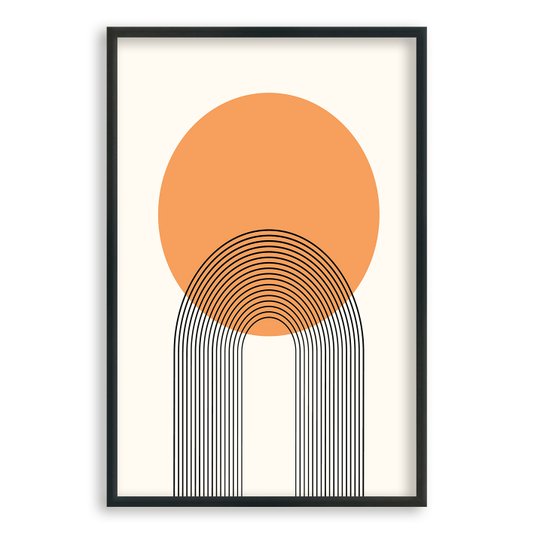 Quadro Decorativo Bauhaus Círculo Laranja