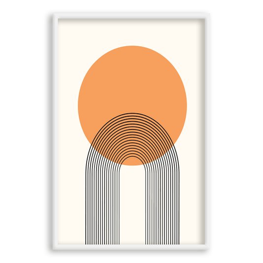 Quadro Decorativo Bauhaus Círculo Laranja