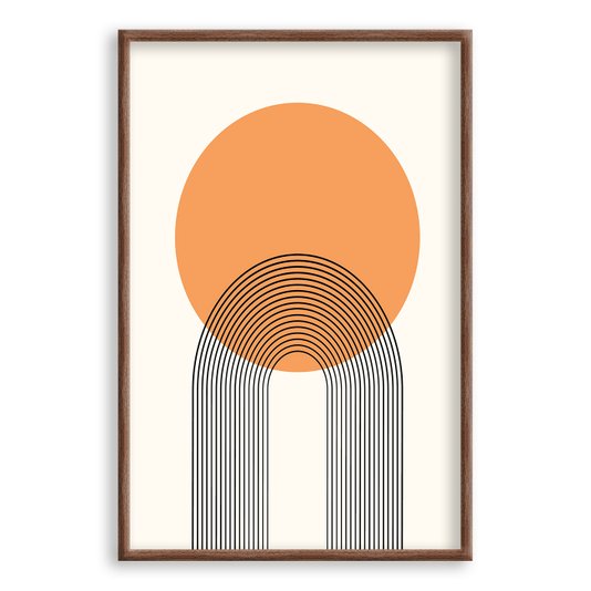 Quadro Decorativo Bauhaus Círculo Laranja