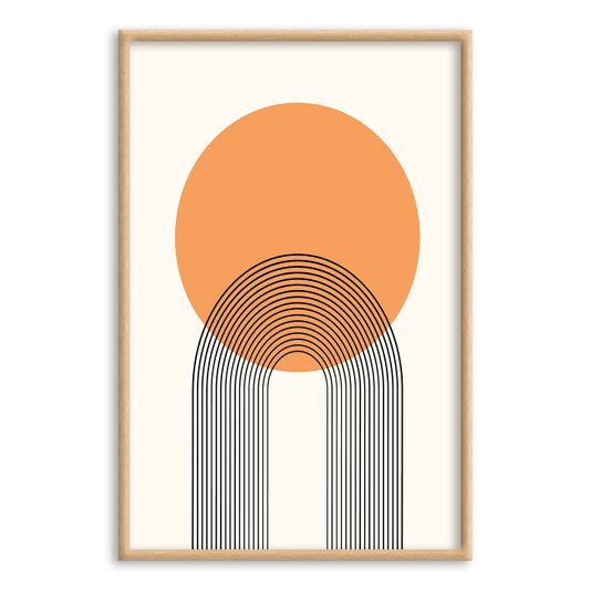 Quadro Decorativo Bauhaus Círculo Laranja