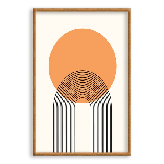 Quadro Decorativo Bauhaus Círculo Laranja