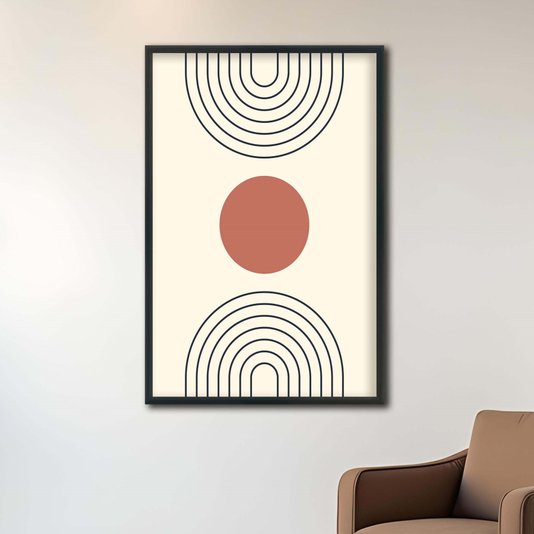 Quadro Decorativo Bauhaus Círculo Marrom