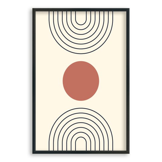 Quadro Decorativo Bauhaus Círculo Marrom