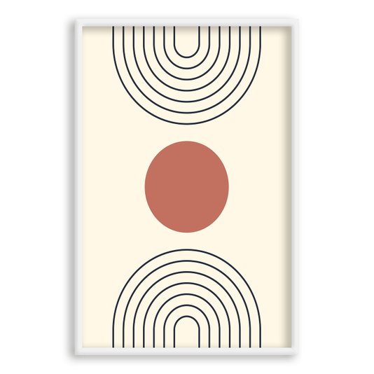 Quadro Decorativo Bauhaus Círculo Marrom