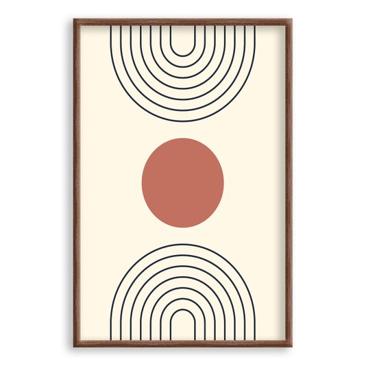 Quadro Decorativo Bauhaus Círculo Marrom