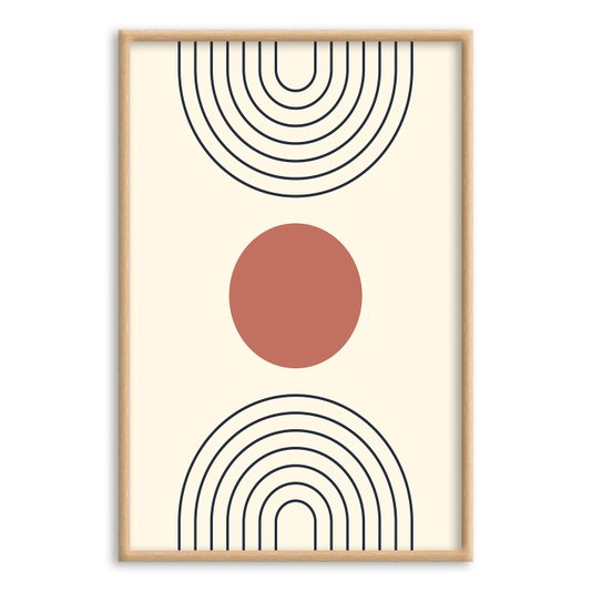 Quadro Decorativo Bauhaus Círculo Marrom