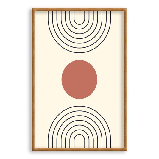 Quadro Decorativo Bauhaus Círculo Marrom