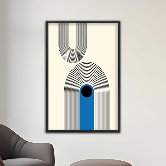 Quadro Decorativo Bauhaus Curvas Abstratas