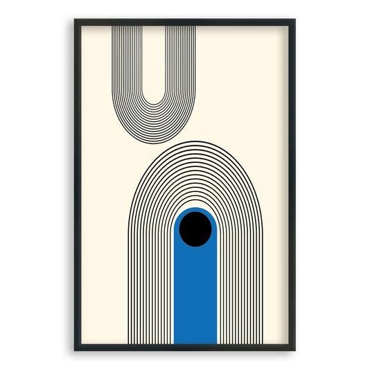 Quadro Decorativo Bauhaus Curvas Abstratas