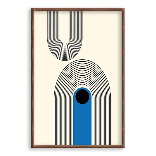 Quadro Decorativo Bauhaus Curvas Abstratas