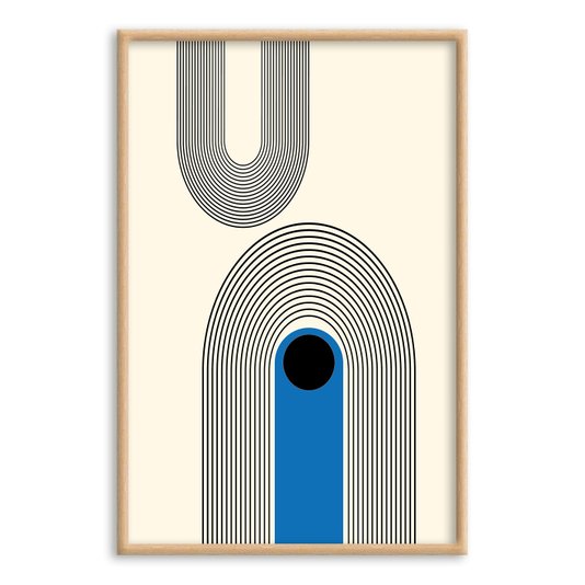 Quadro Decorativo Bauhaus Curvas Abstratas