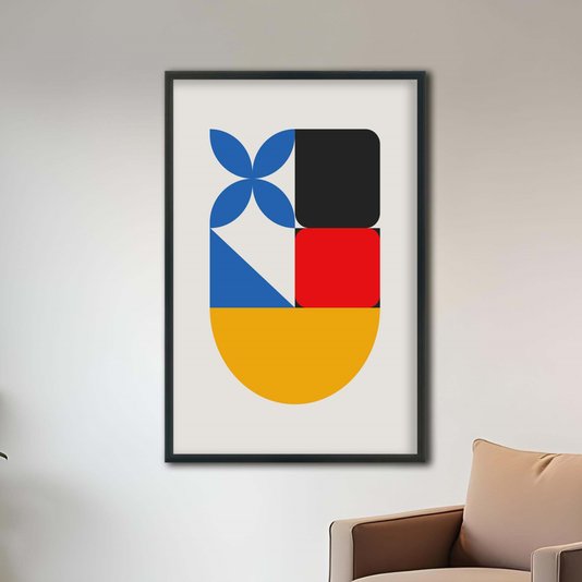 Quadro Decorativo Bauhaus Formas Coloridas