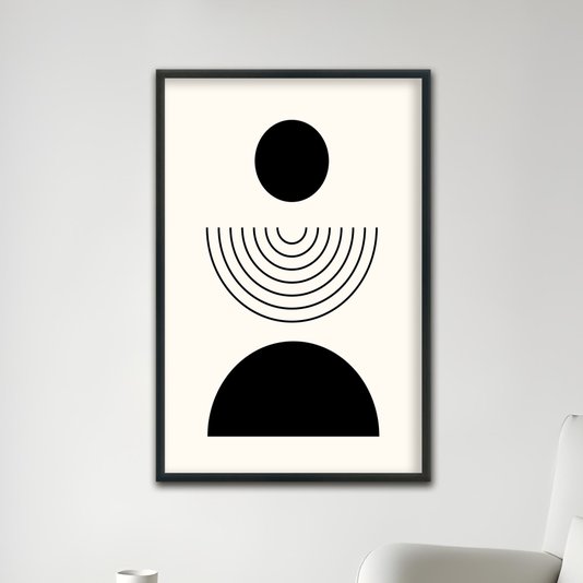 Quadro Decorativo Bauhaus Formas Pretas