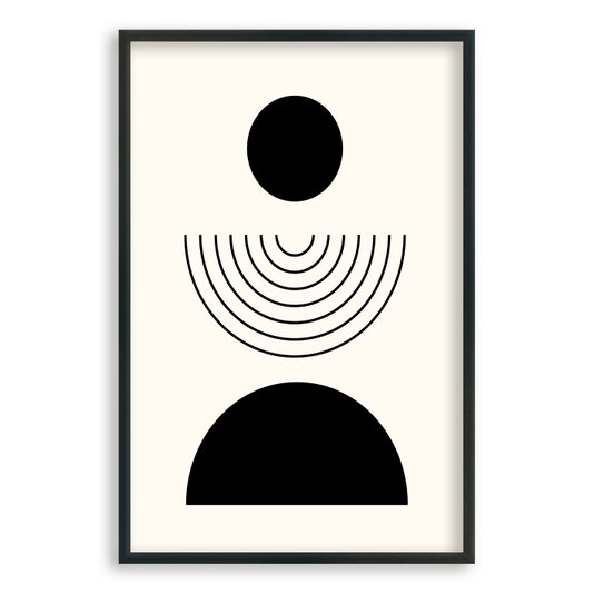 Quadro Decorativo Bauhaus Formas Pretas
