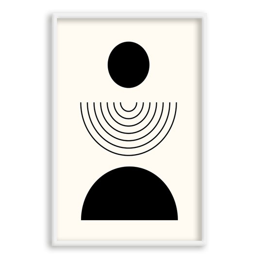 Quadro Decorativo Bauhaus Formas Pretas