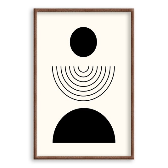 Quadro Decorativo Bauhaus Formas Pretas