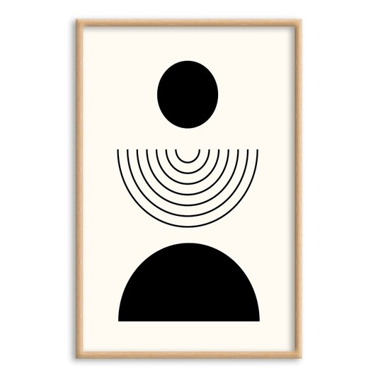 Quadro Decorativo Bauhaus Formas Pretas