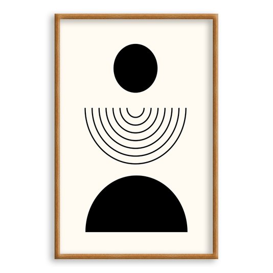 Quadro Decorativo Bauhaus Formas Pretas