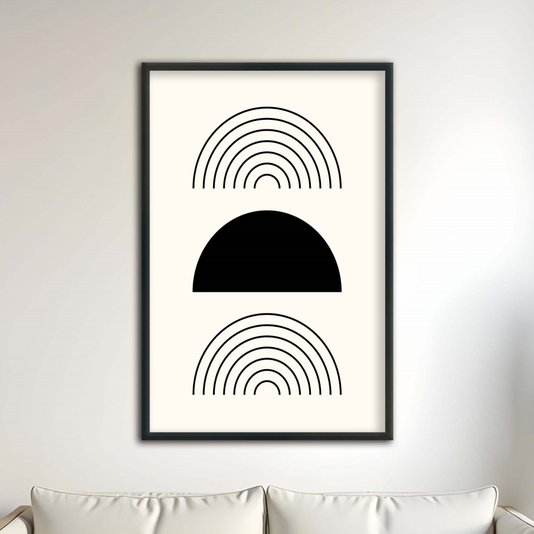 Quadro Decorativo Bauhaus Formas Pretas