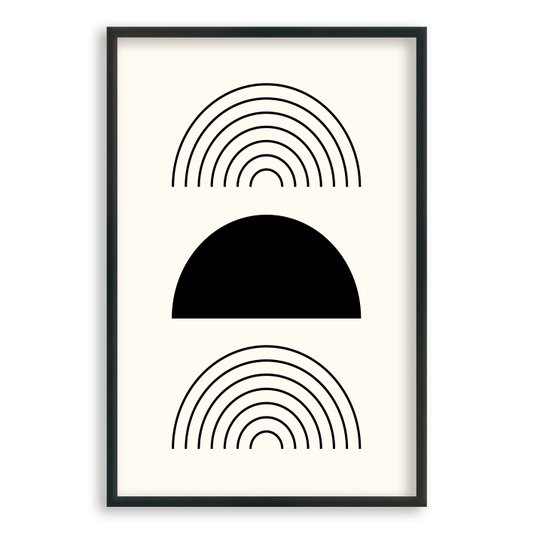 Quadro Decorativo Bauhaus Formas Pretas