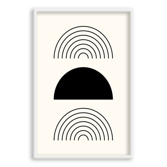 Quadro Decorativo Bauhaus Formas Pretas